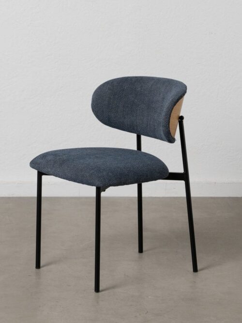 Chaise Bleu Tissu-Métal Ixia
