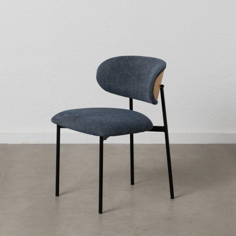 Chaise Bleu Tissu-Métal Ixia