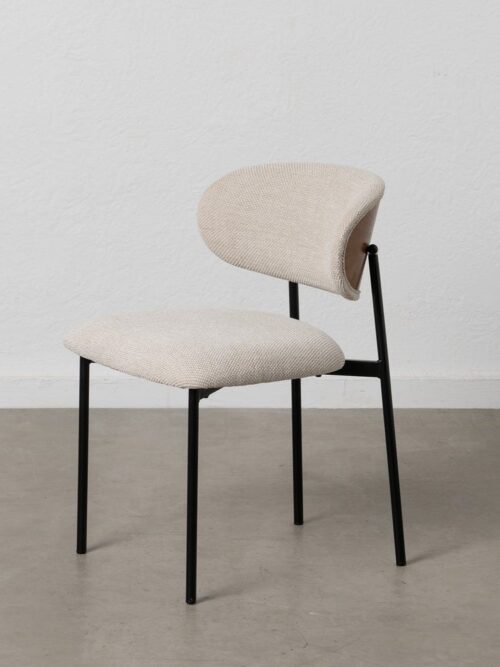 Chaise Crème Tissu-Métal Ixia 50 cm