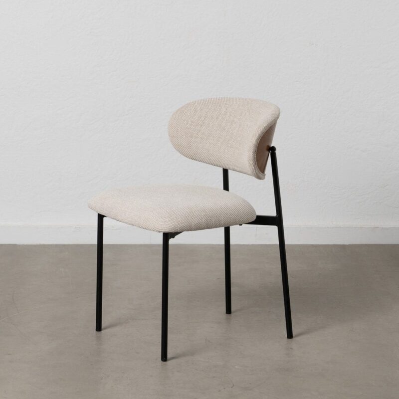 Chaise Crème Tissu-Métal Ixia 50 cm