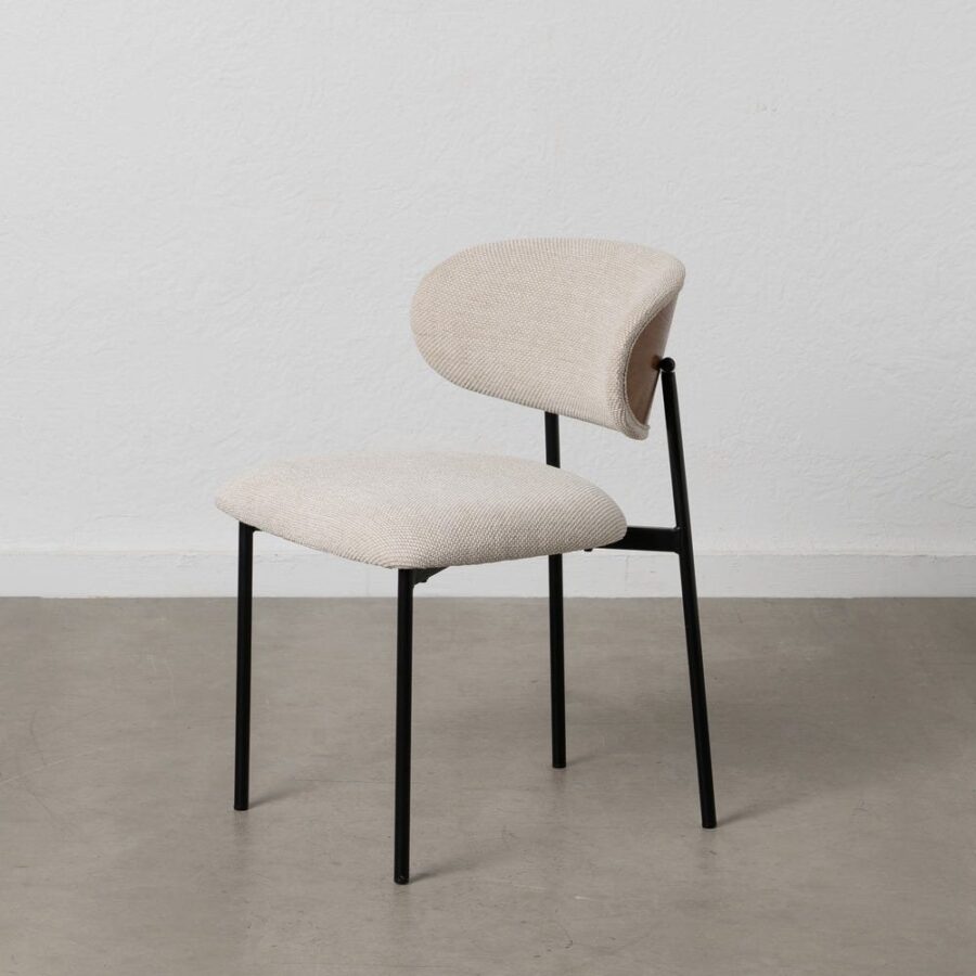 Chaise Crème Tissu-Métal Ixia 50 cm