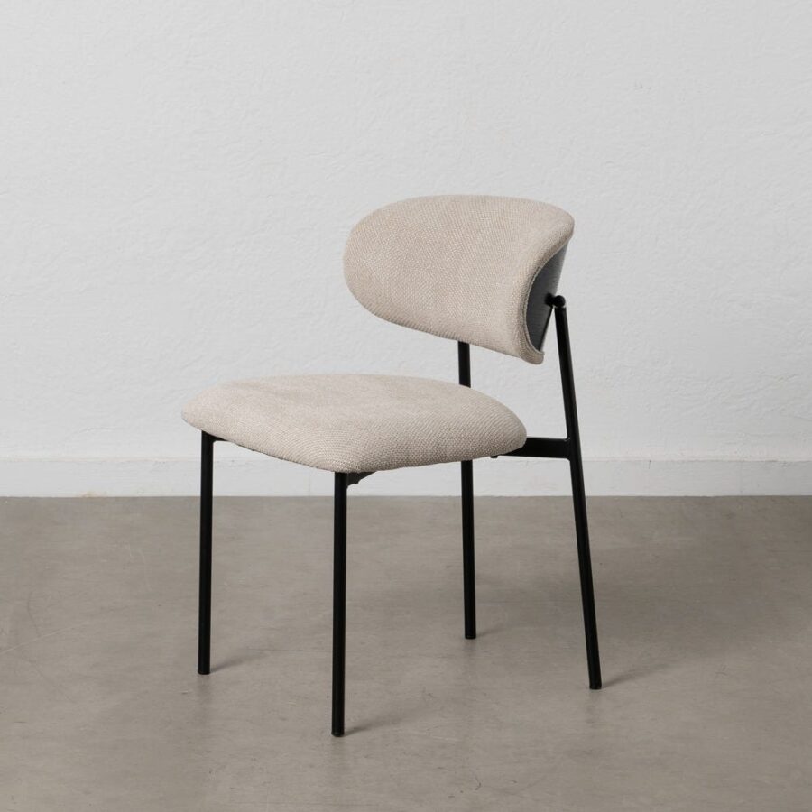 Chaise Noir-Blanc Tissu-Métal Ixia 50 cm