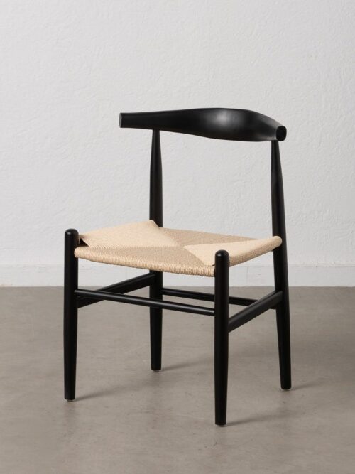 Chaise Noir Bois-Fibre Ixia 53 cm
