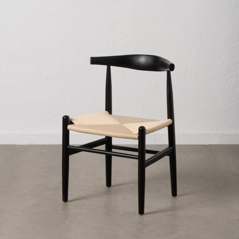 Lot de 2 : Chaise Noir Bois-Fibre Ixia 53 cm