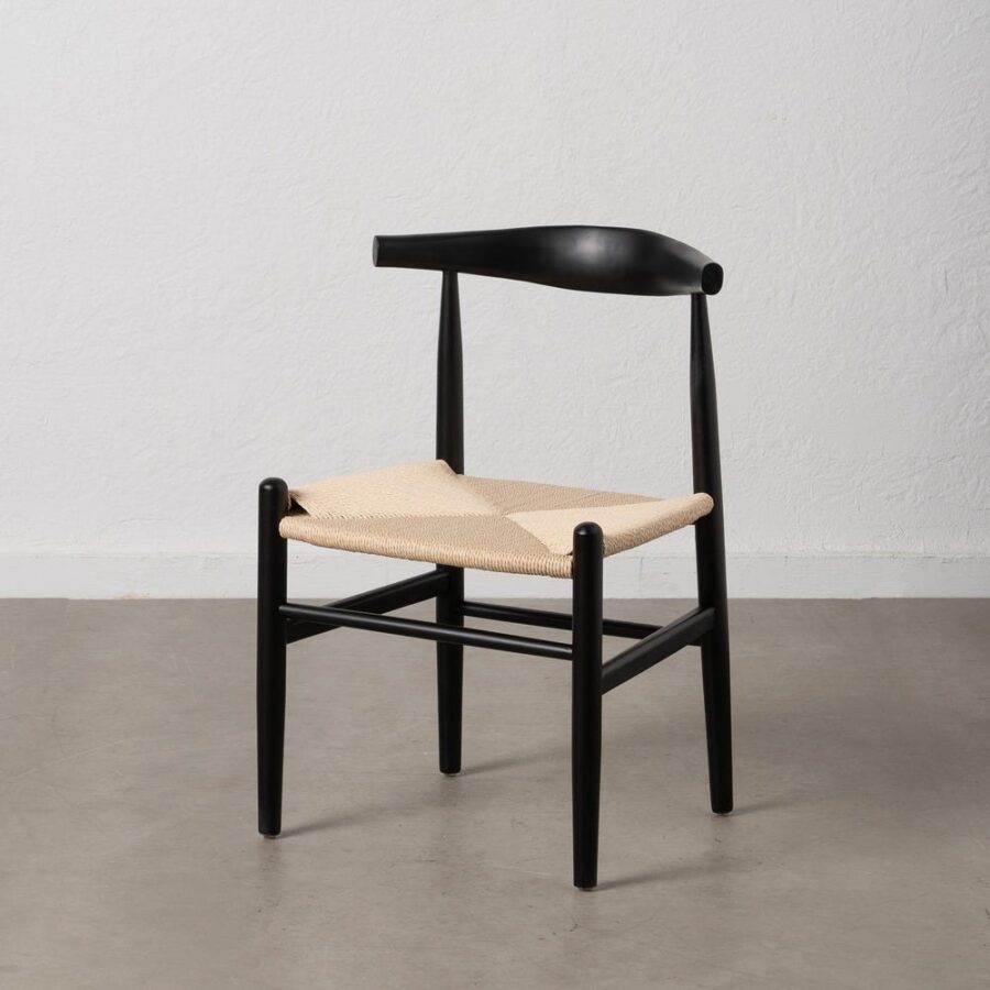 Chaise Noir Bois-Fibre Ixia 53 cm