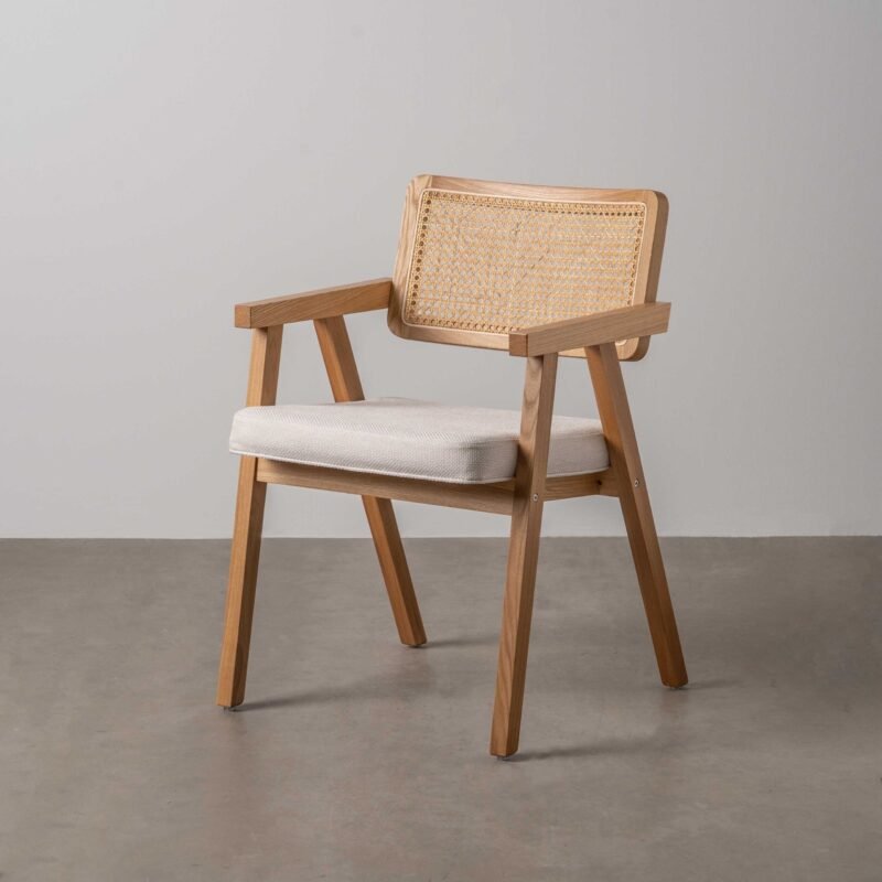 Lot de 2 : Fauteuil Naturel Bois-Fibre Ixia