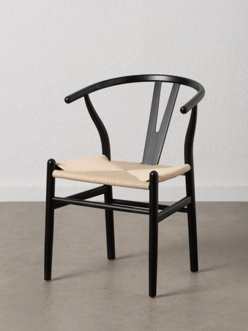 Chaise Noir Bois-Fibre Ixia 55 cm