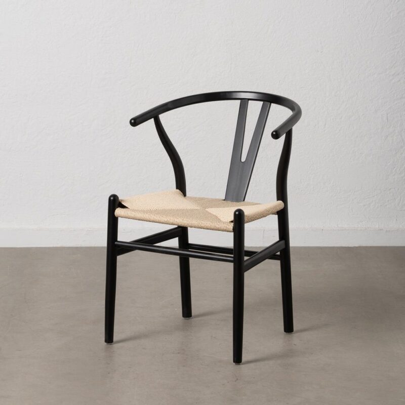 Chaise Noir Bois-Fibre Ixia 55 cm
