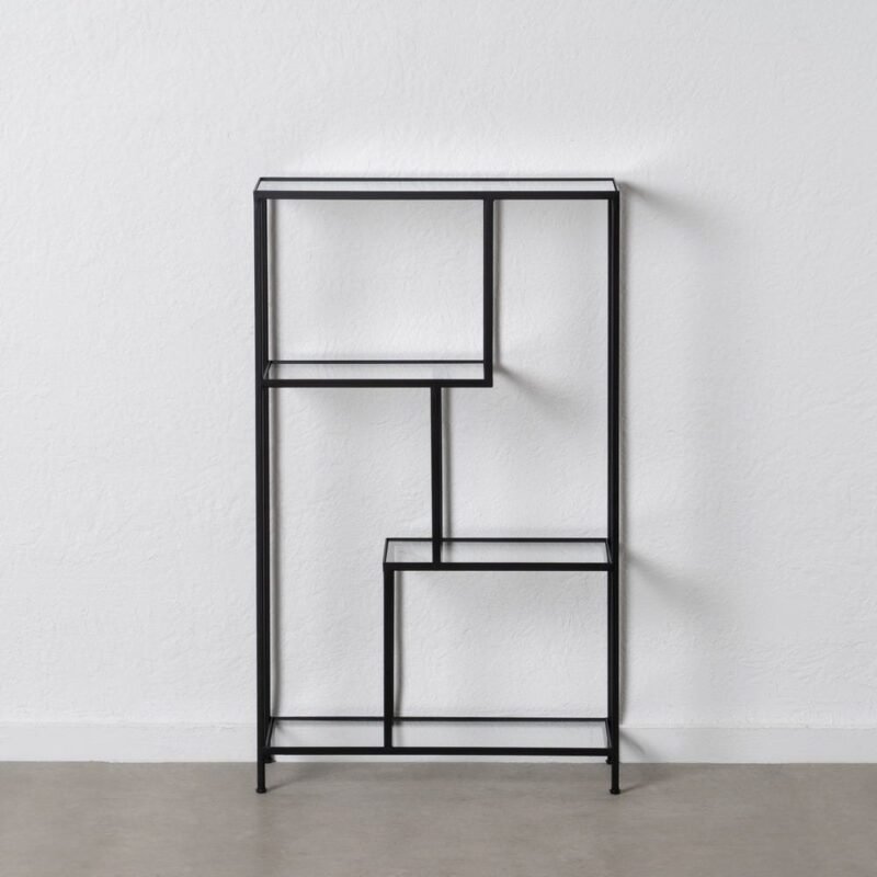 Étagère Murale Métal Noir Verre 4 Niveaux Ixia 65cm