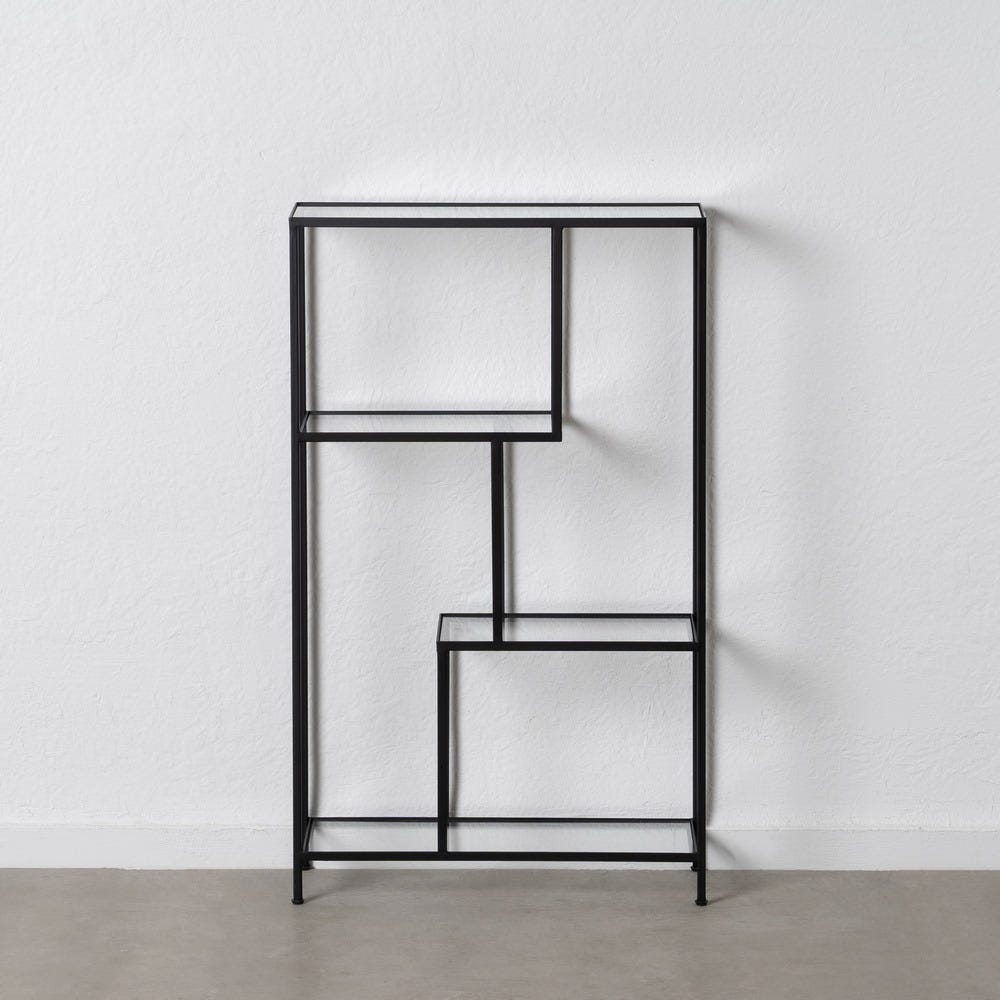 Étagère Murale Métal Noir Verre 4 Niveaux Ixia 65cm