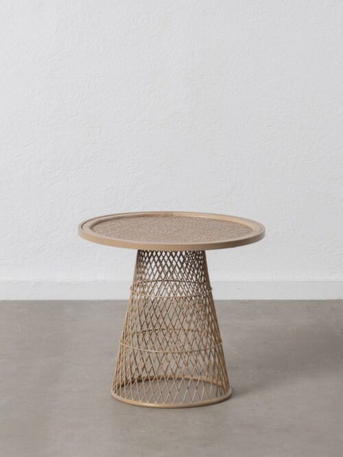 Table D'Appoint Métal Rotin Tripode Ixia 55cm