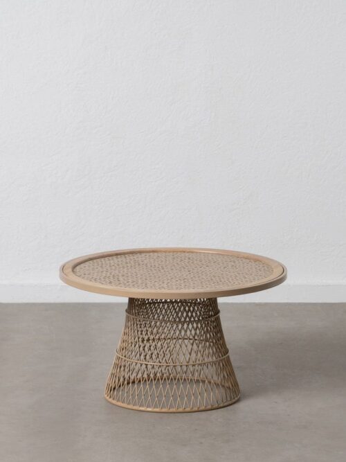 Table Basse Fer Rotin Tripode Ixia 70cm