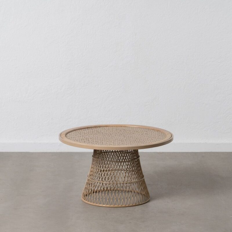 Table Basse Fer Rotin Tripode Ixia 70cm