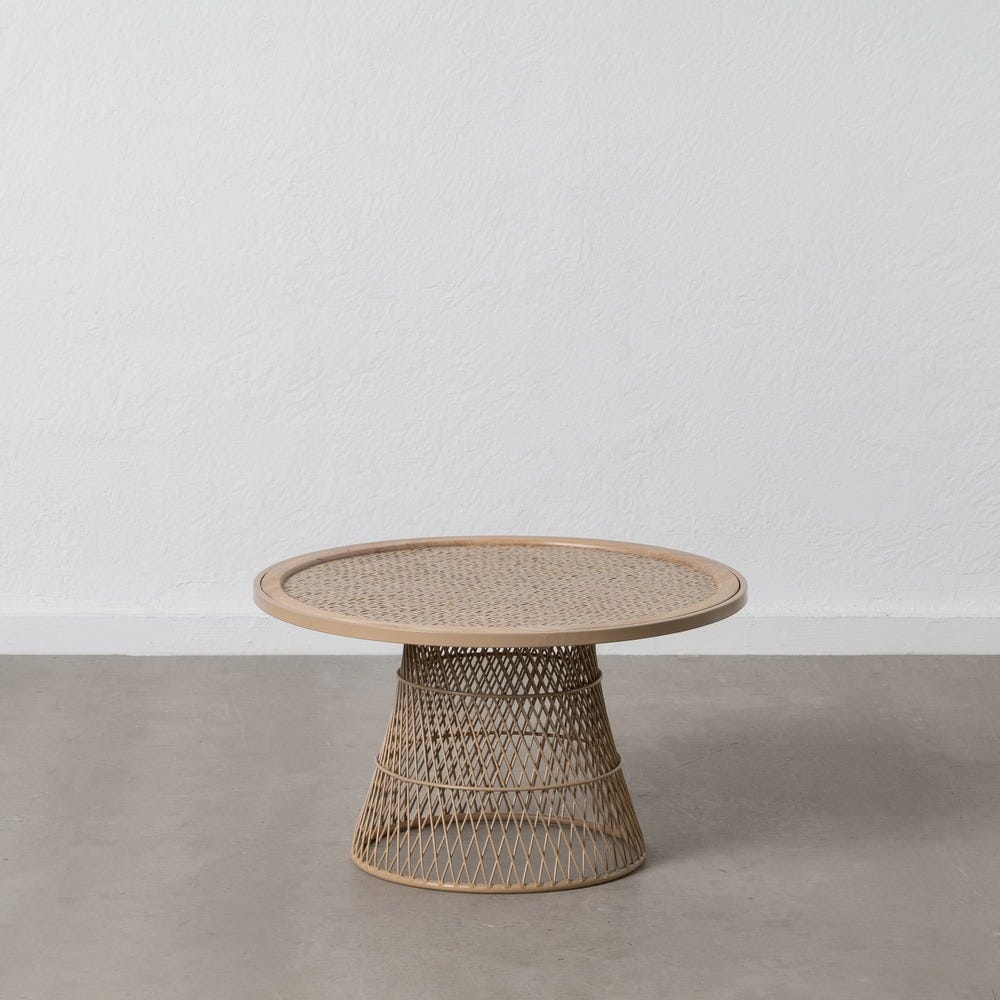 Table Basse Fer Rotin Tripode Ixia 70cm