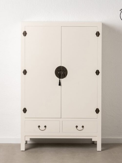 Buffet Laqué Blanc Cassé Charnières Métal Ixia 160cm