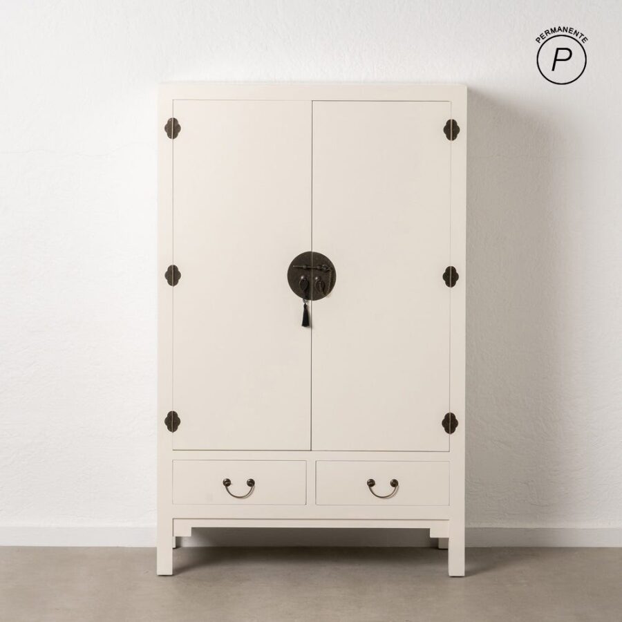 Buffet Laqué Blanc Cassé Charnières Métal Ixia 160cm