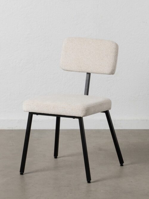 Chaise Blanc Tissu-Métal Ixia