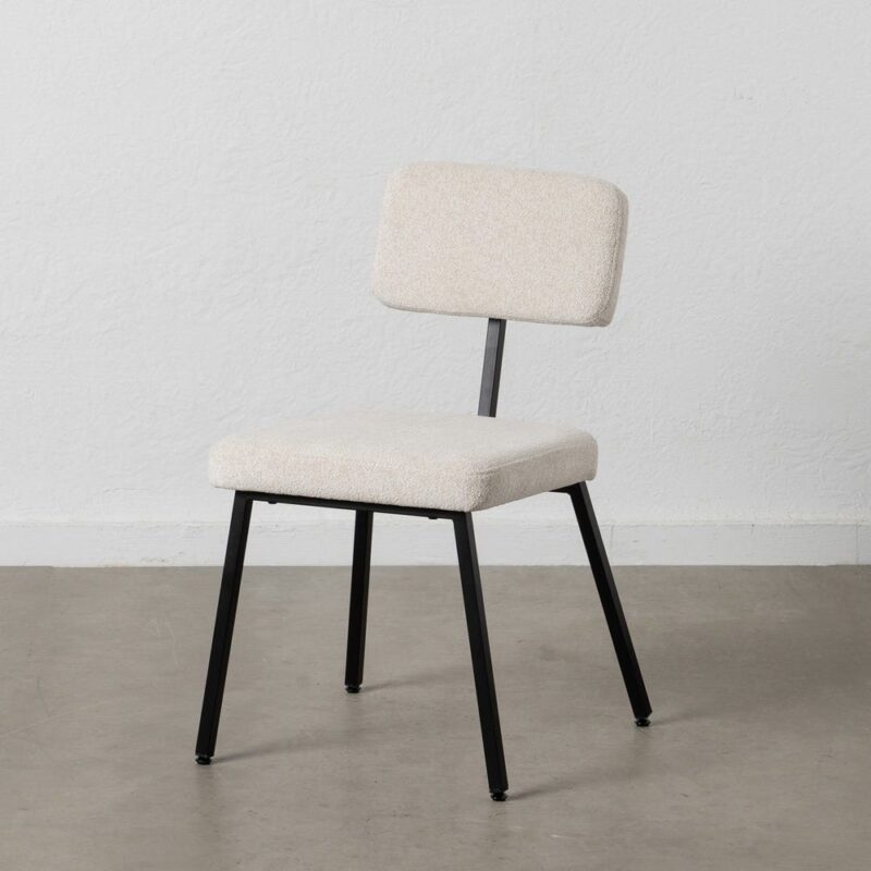 Chaise Blanc Tissu-Métal Ixia