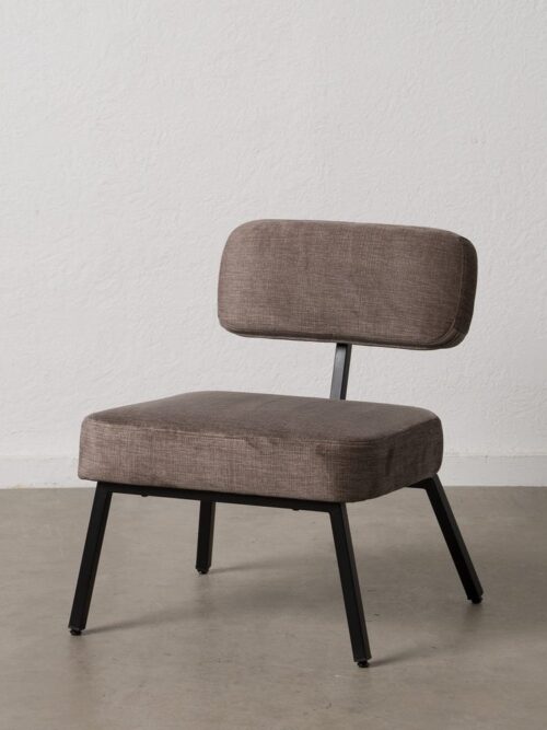 Fauteuil Gris Tissu-Métal Ixia