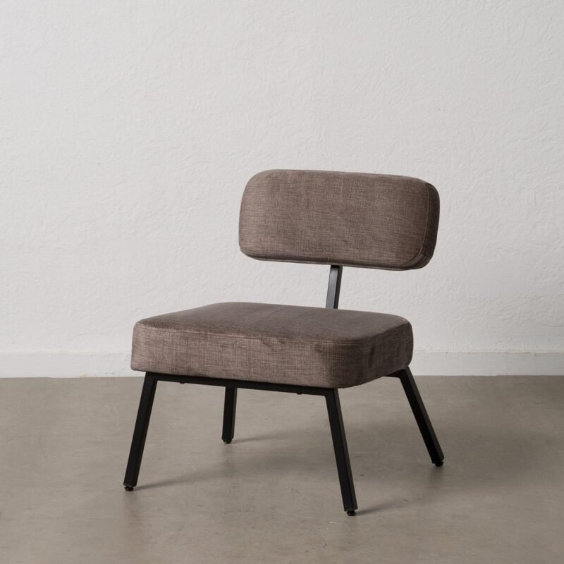 Fauteuil Gris Tissu-Métal Ixia