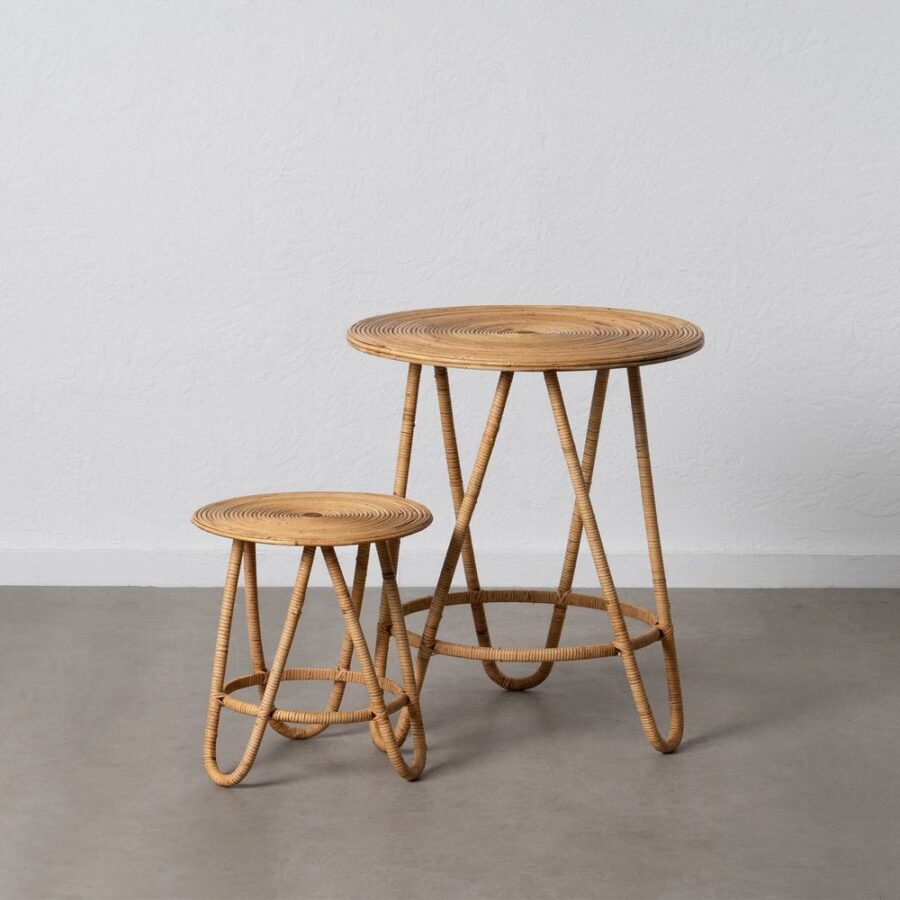Table Auxiliaire Rotin Naturel Tripode Ixia 60cm