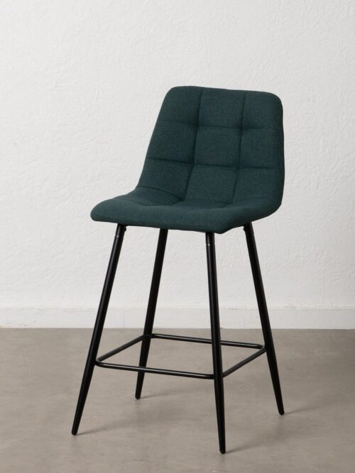 Tabouret Vert Tissu-Métal Ixia 45 cm
