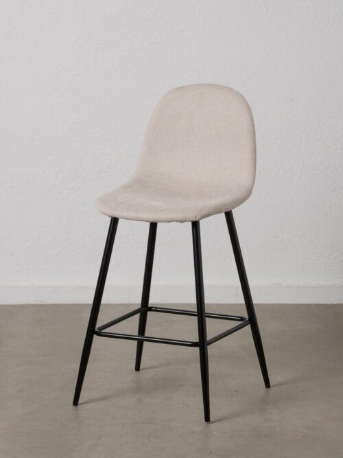 Tabouret Crème Tissu-Métal Ixia 46 cm