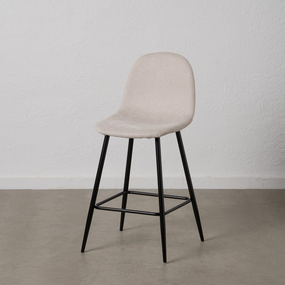 Tabouret Crème Tissu-Métal Ixia 46 cm