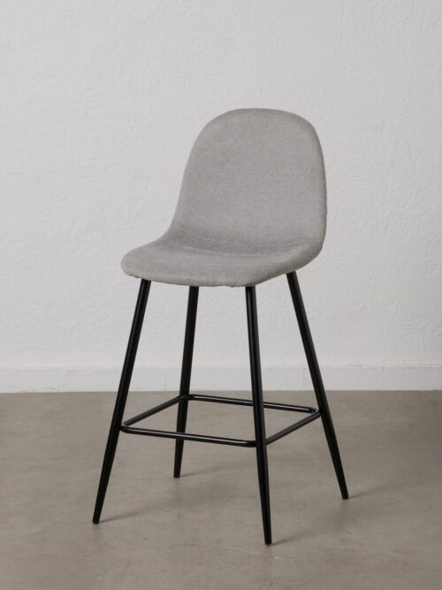 Tabouret Gris Tissu-Métal Ixia 46 cm