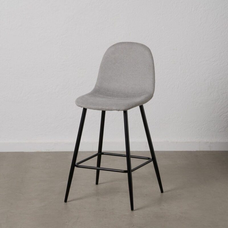 Tabouret Gris Tissu-Métal Ixia 46 cm