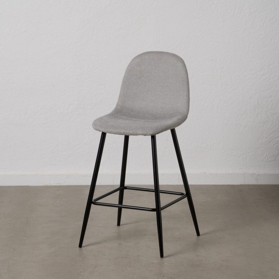 Tabouret Gris Tissu-Métal Ixia 46 cm