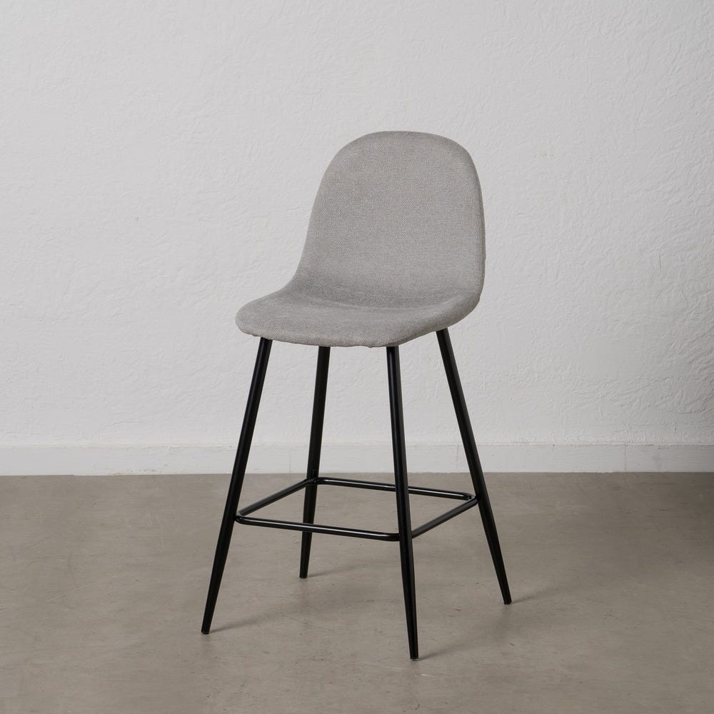 Tabouret Gris Tissu-Métal Ixia 46 cm