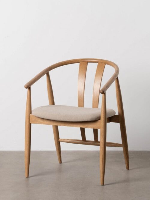 Chaise Naturel Tissu-Bois Ixia