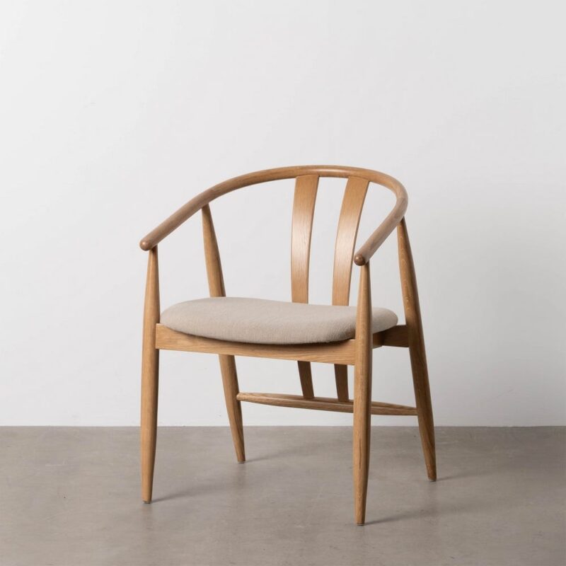 Chaise Naturel Tissu-Bois Ixia