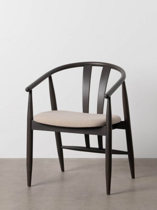 Chaise Noir Tissu-Bois Ixia 56 cm