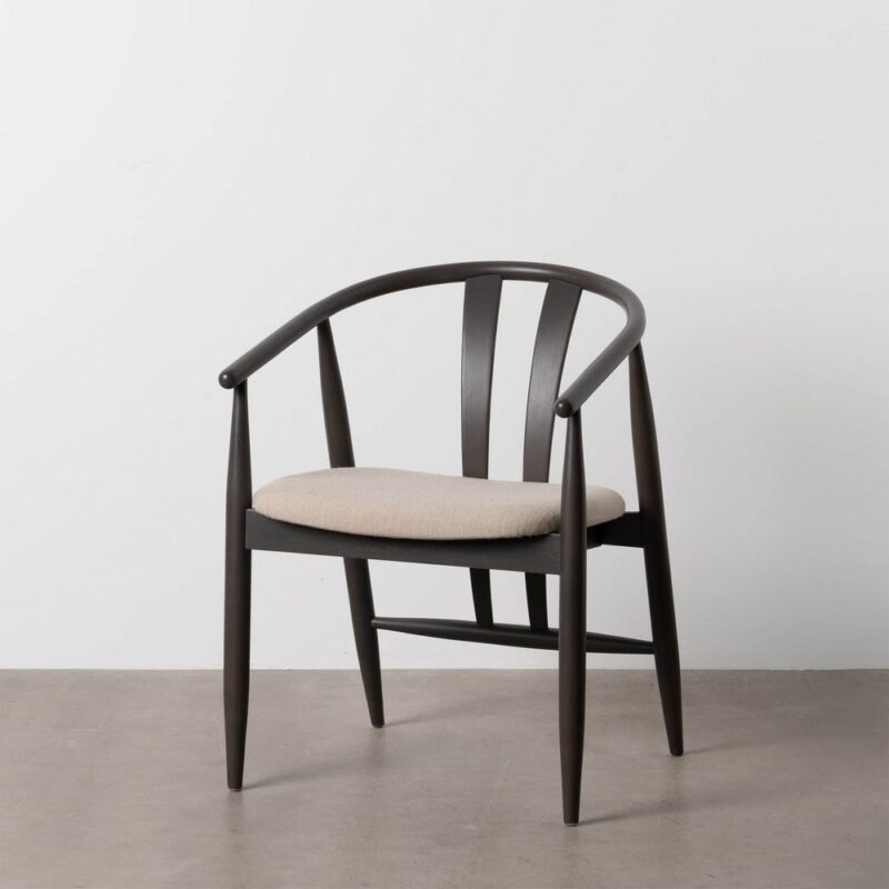 Chaise Noir Tissu-Bois Ixia 56 cm