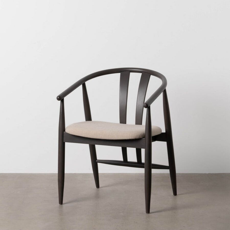 Chaise Noir Tissu-Bois Ixia 56 cm