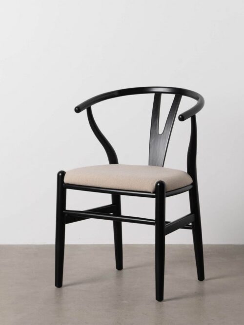 Chaise Noir Tissu-Bois Ixia 53 cm