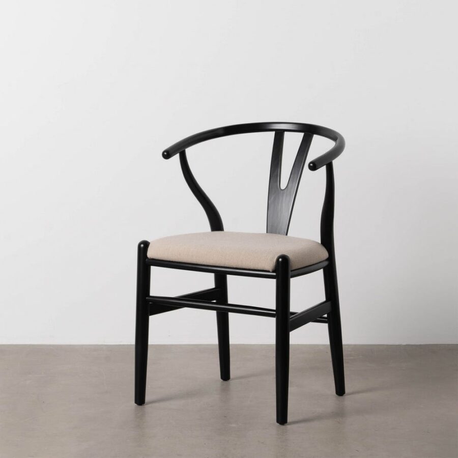 Chaise Noir Tissu-Bois Ixia 53 cm
