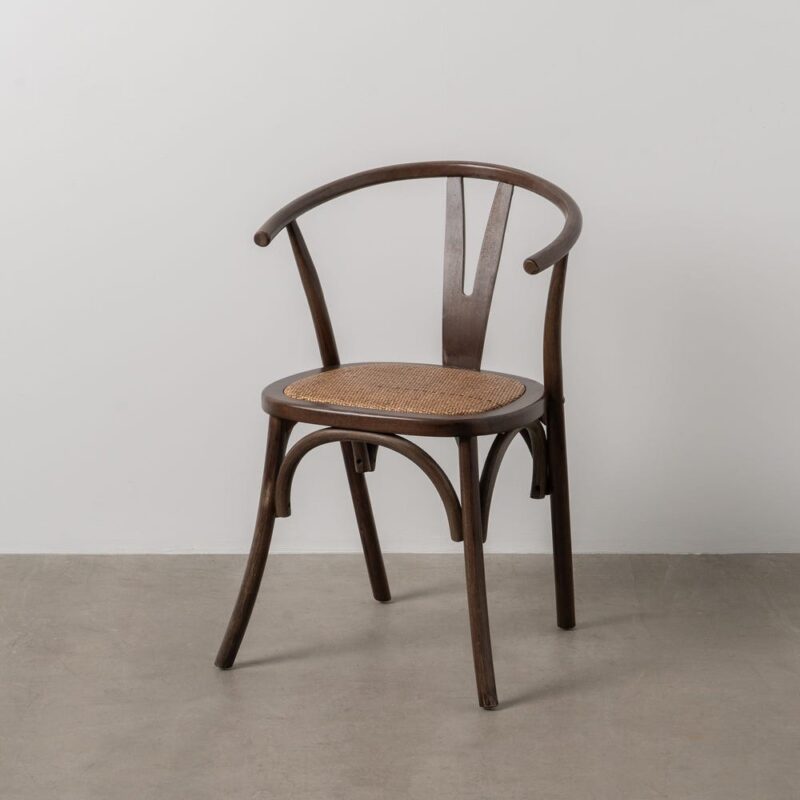 Chaise Chocolat Bois-Rotin Ixia 55 cm