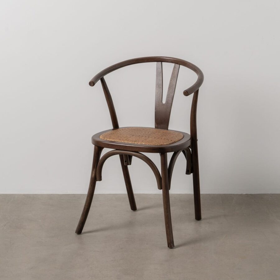 Chaise Chocolat Bois-Rotin Ixia 55 cm