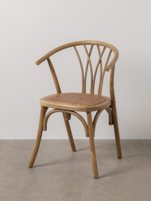 Chaise Marron Bois-Rotin Ixia 55 cm