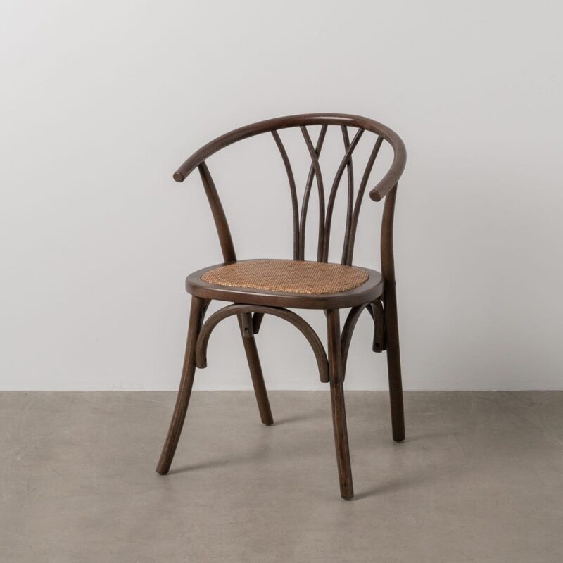 Chaise Chocolat Bois-Rotin Ixia 55 cm