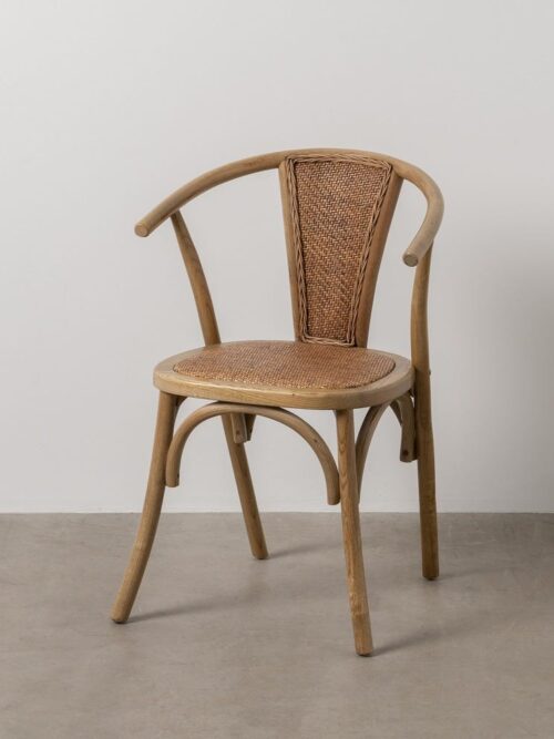 Chaise Marron Bois-Rotin Ixia 55 cm