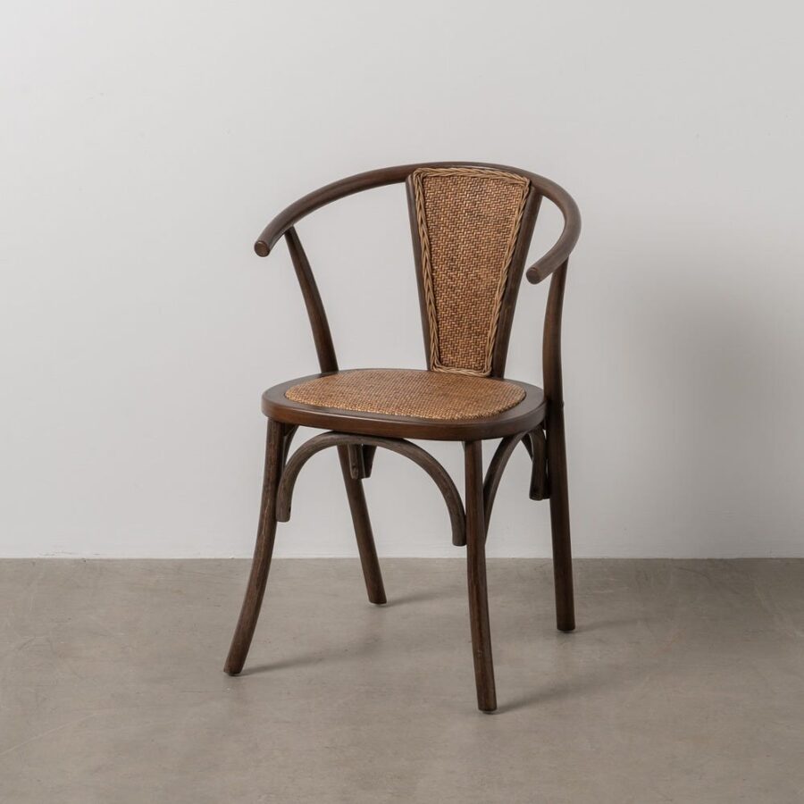 Chaise Chocolat Bois-Rotin Ixia 55 cm