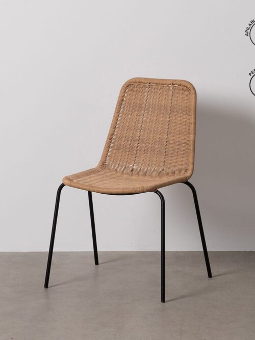 Chaise Naturel Pe-Acier Ixia 52 cm