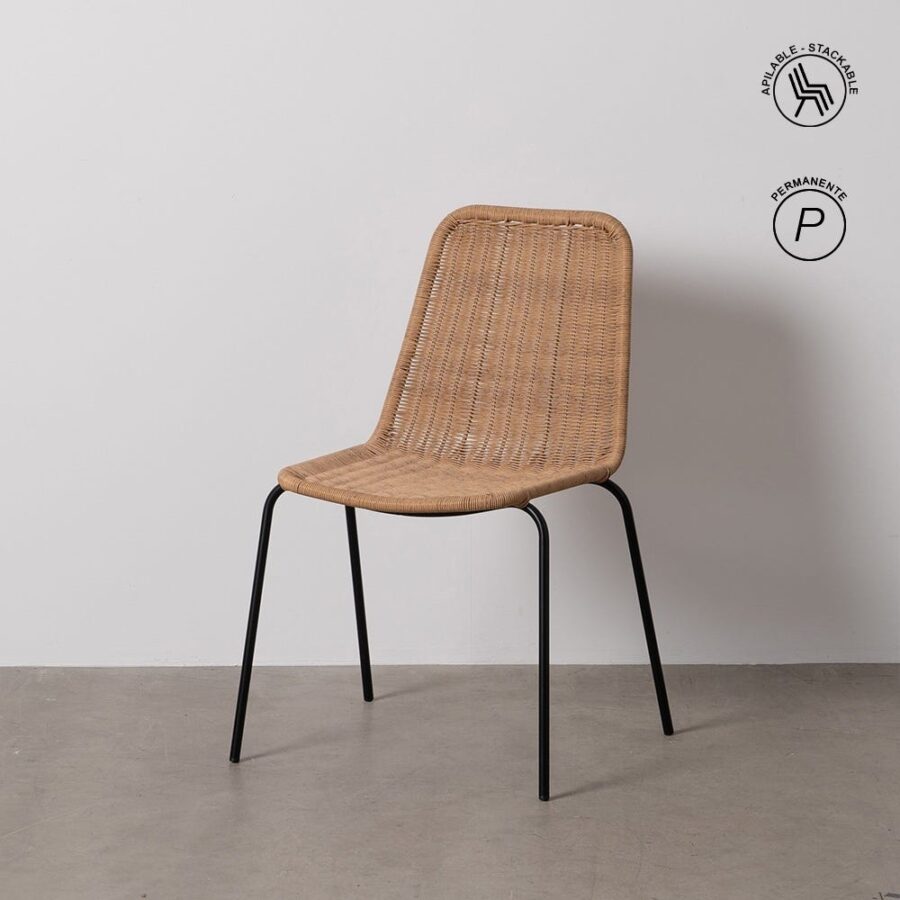 Chaise Naturel Pe-Acier Ixia 52 cm