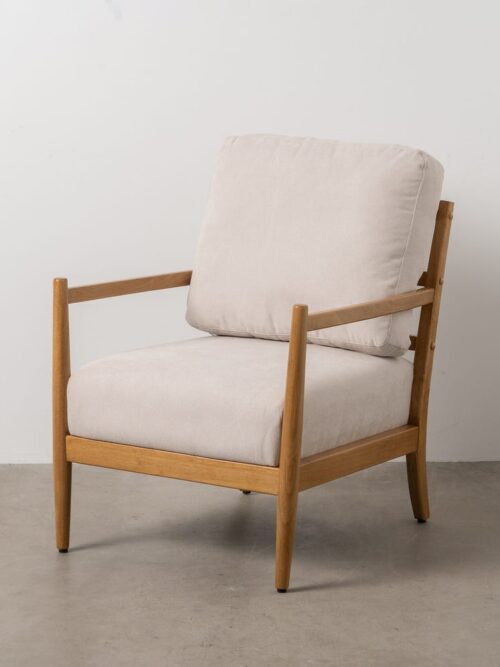 Fauteuil Blanc-Naturel Bois Ixia