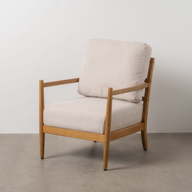 Fauteuil Blanc-Naturel Bois Ixia
