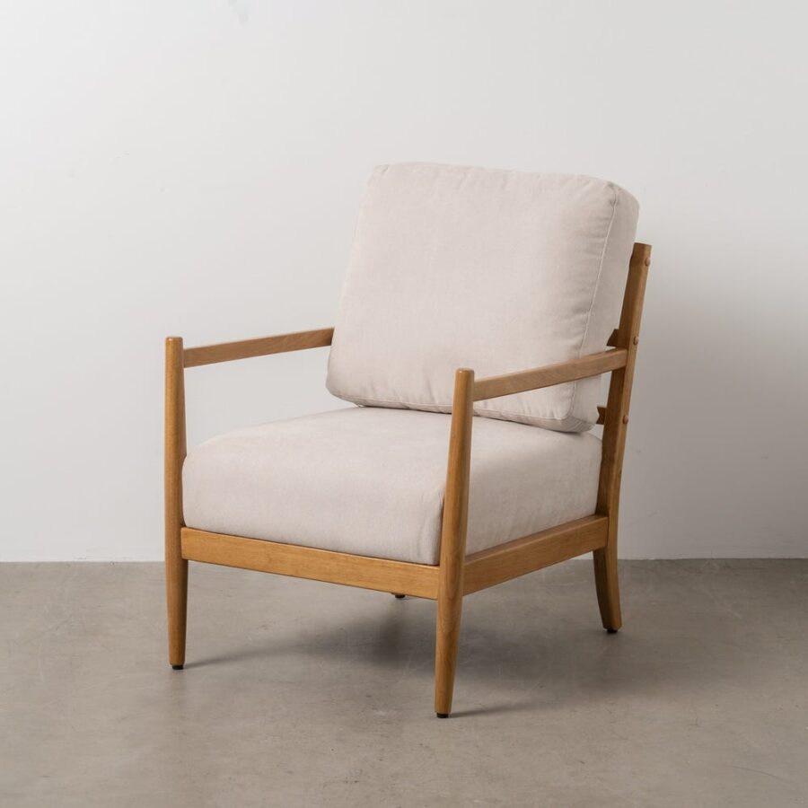 Fauteuil Blanc-Naturel Bois Ixia